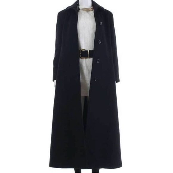Calvin Klein Coat Merino Black Wool SIZE 14 Vintage USA - Picture 1 of 5